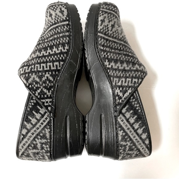 Sanita Women’s Wool Gray Fair Isle Clogs Size EU 41/US 10 - Picture 6 of 11